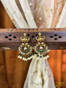 Green Chandhbali Earrings