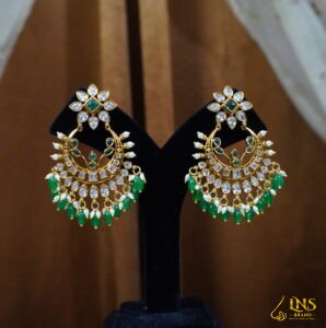 Green Chandhbali Earrings