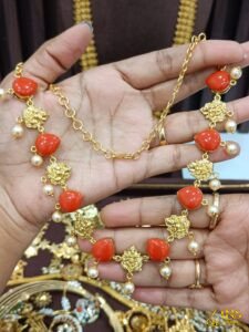 Vinayaka Coral Neckset