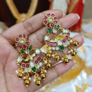Kempu Chandhbali Earrings