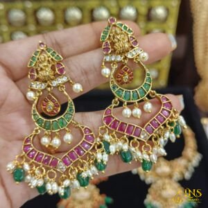 Kempu Double Chandhbali Earrings