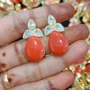 Screwback coral Studs